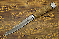 Нож НР12 (65Г-Х12МФ1 (Контрастный дамаск), Карельская берёза, Алюминий)