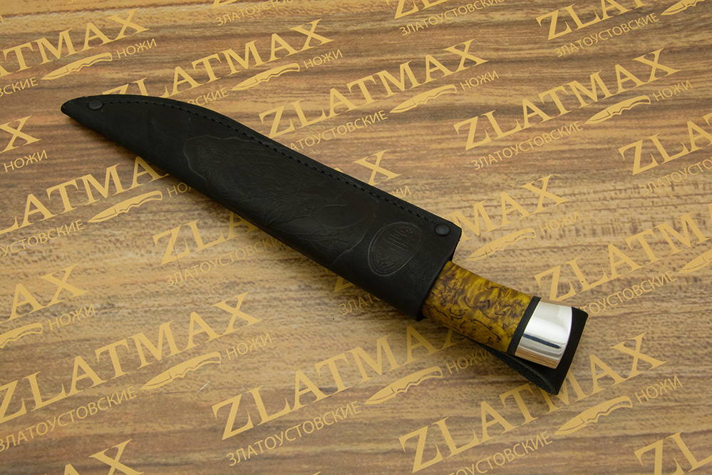 Нож Н78 (95Х18, Стабилизированная карельская береза, Алюминий)
