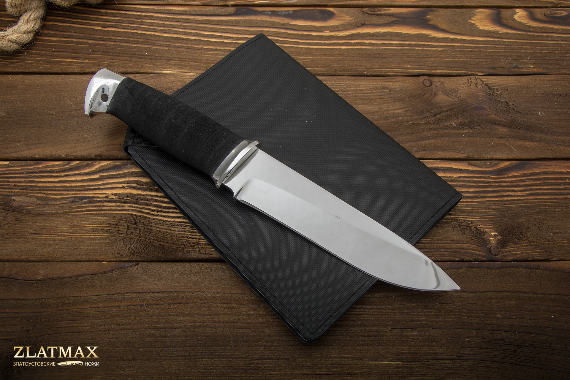 Нож Н1 Рыцарь (40Х10С2М, Микропористая резина, Алюминий)
