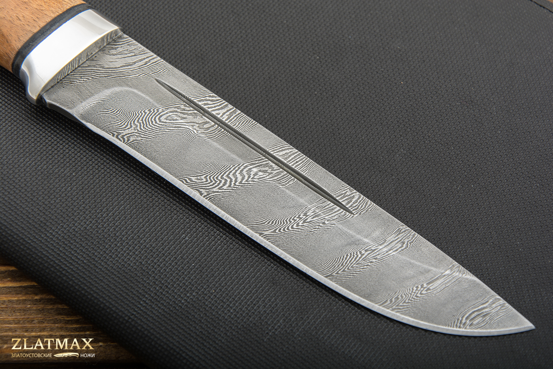 Нож Н78 (Дамаск У10А-7ХНМ, Орех, Алюминий)