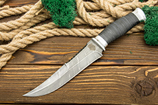 Нож Н69 (Дамаск У10А-7ХНМ, Наборная кожа, Алюминий)