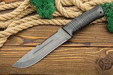 Нож Н55 (Дамаск У10А-7ХНМ, Наборная кожа, Текстолит)